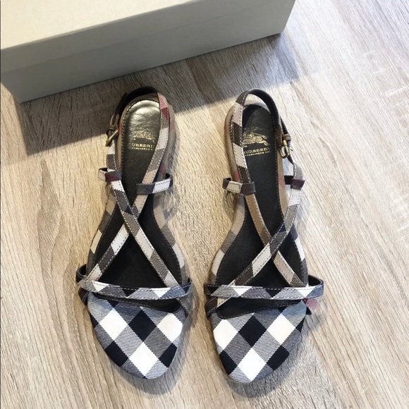 Burberry Shoes - Burberry check strappy espadrille sandals 38